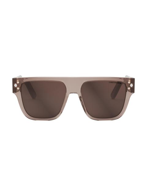 Dior Men's CD Diamond S6I 55MM Square Sunglasses - Transparent Taupe Brown