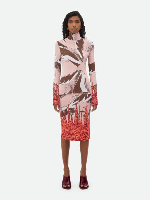 Bottega Veneta High Neck Graphic Viscose Jacquard Jumper