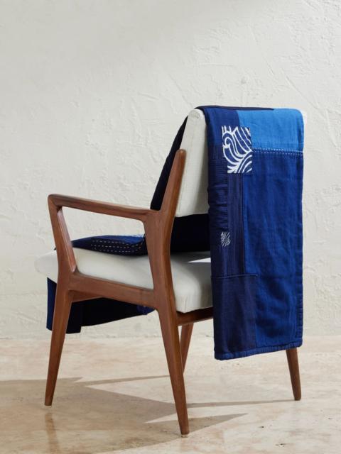 Blue Blue Japan Nenrin Patchwork Cotton and Linen-Blend Blanket Blue