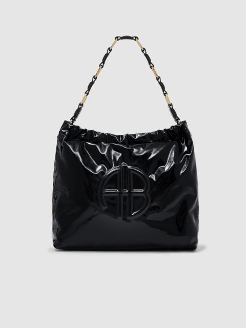 ANINE BING Kate Shoulder Bag - High-Shine Black