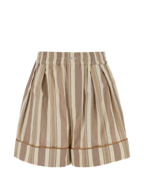 SAINT LAURENT embroidered striped shorts