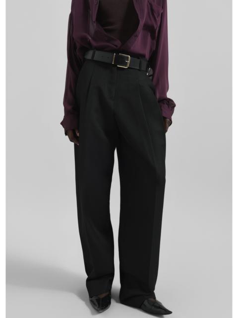 The Frankie Shop Gelso Pleated Twill Trousers - Black