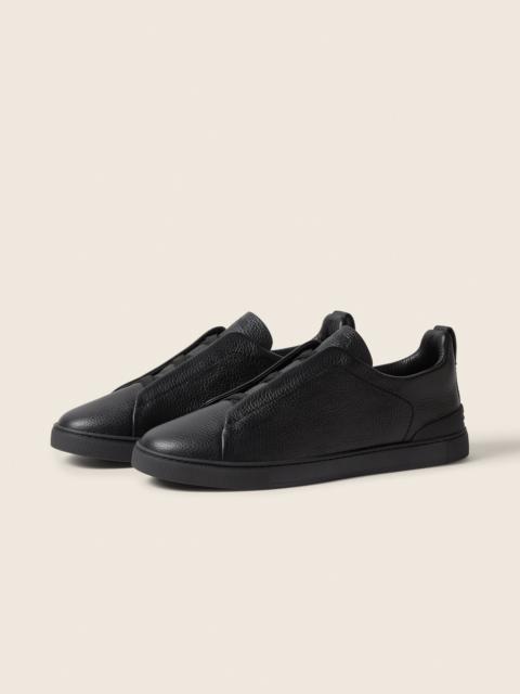 ZEGNA BLACK LEATHER TRIPLE STITCH™ SNEAKERS