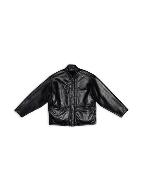 BALENCIAGA Men's Shearling Lining Jacket in Black