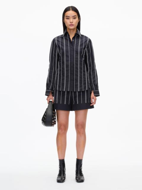 3.1 Phillip Lim Relax Fit Poplin Shirt with Wave Embroidery