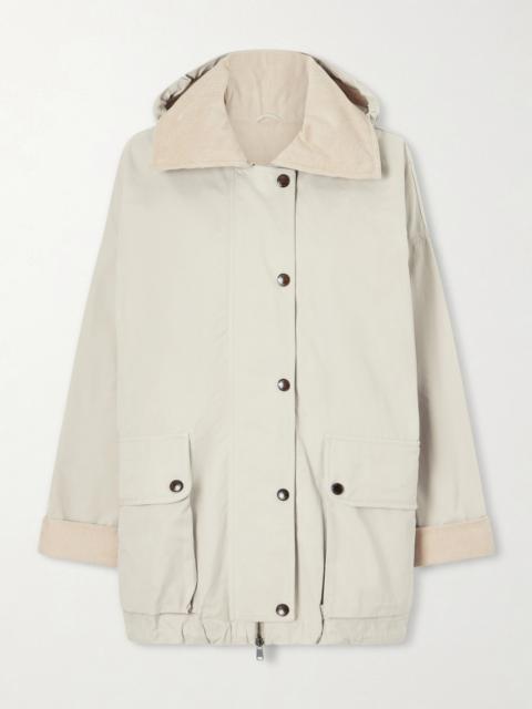 Brunello Cucinelli Corduroy-trimmed Cotton And Linen-blend Coat