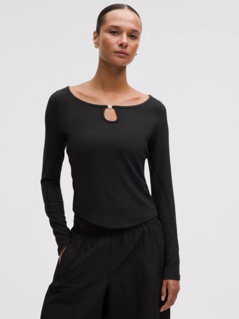 lululemon Hold Tight Keyhole Neck Long-Sleeve Shirt *Charm