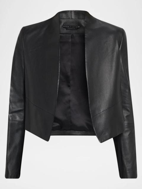 Alice + Olivia New Harvey Leather Open-Front Jacket