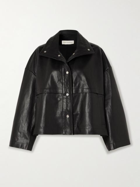NOUR HAMMOUR Park Oversized Textured-leather Jacket