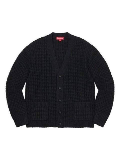 Supreme FW21 Waffle Knit Cardigan Jacket 'Black' SUP-FW21-056