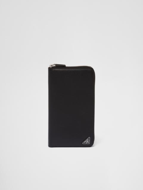 Prada Saffiano leather zip around wallet