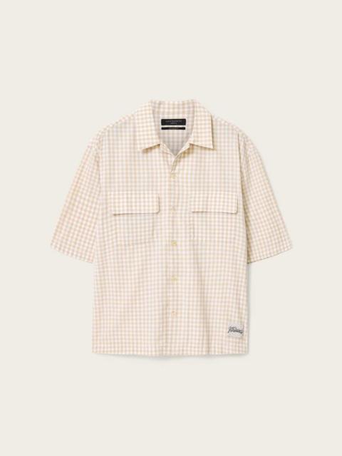 ALLSAINTS ROCKLAND OVERSIZED SHORT SLEEVE CHECK SHIRT