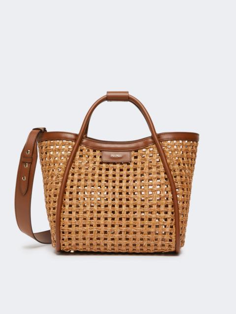 Max Mara Small Marine bag in woven natural fibre - BEIGE
