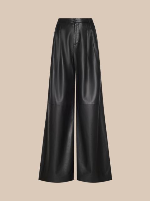 L'AGENCE Chelsy Leather Wide-Leg Pant