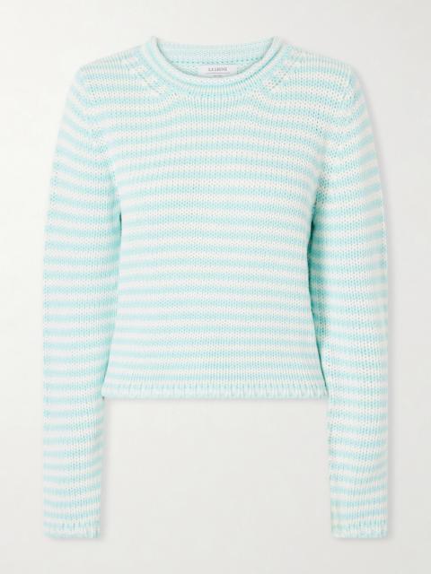 LA LIGNE Mini Marina Cropped Striped Cotton Sweater