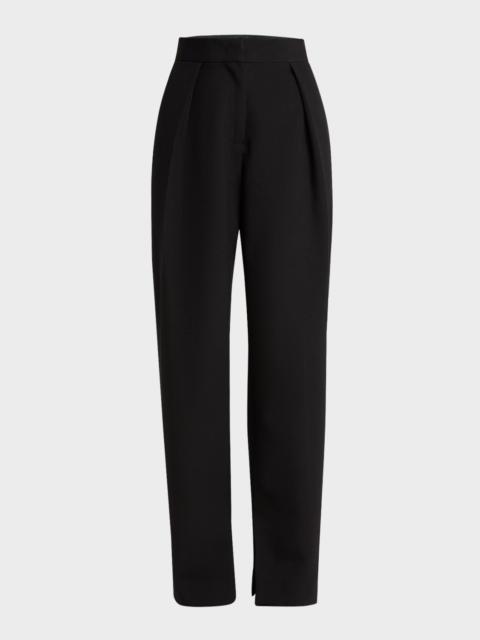 Jil Sander Pleated Straight-Leg Trousers with Split Seams
