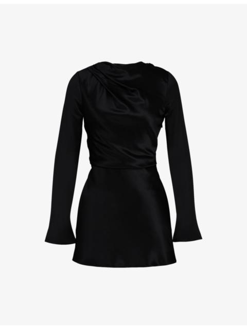 House of CB Mariska Open-Back Satin Mini Dress