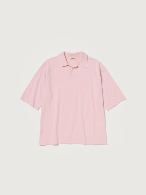 AURALEE HIGH GAUGE TUSSAH SILK KNIT SKIPPER POLO