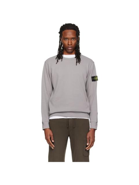 Stone Island Gray 6100017 Organic Cotton Interlock Sweatshirt