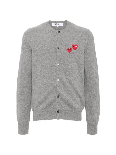 heart-patch wool cardigan