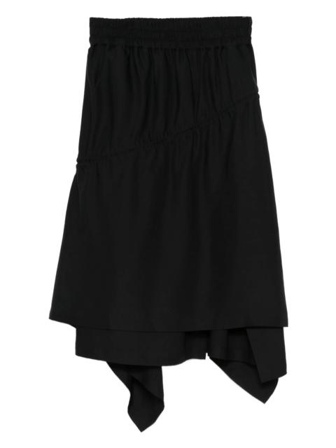 Y-3 Y-3 Twill Asymmetrical Midi Skirt