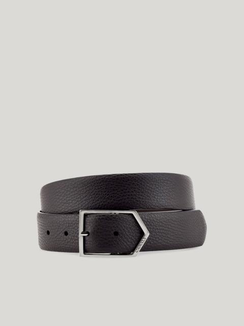 Canali BLACK GRAINED CALFSKIN BELT WITH CANALI BUCKLE