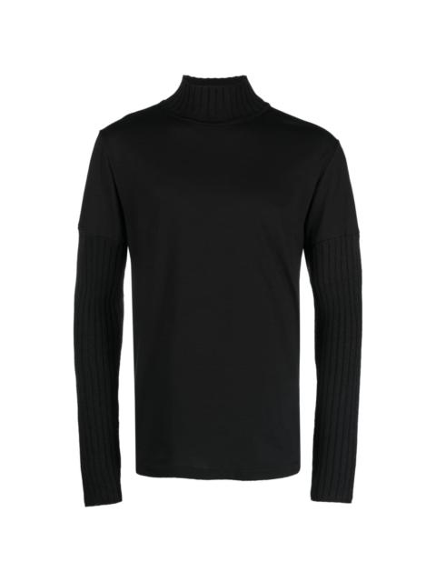 ribbed-detail high-neck sweatshirt