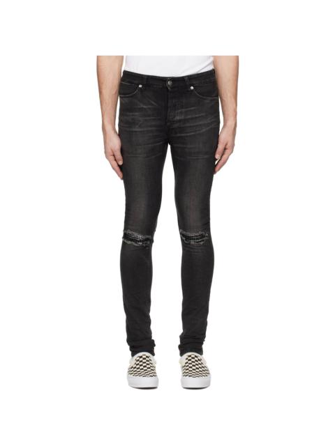 Ksubi Black Van Winkle Tarr Repair Jeans