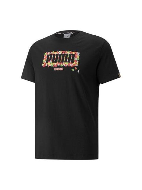 PUMA PUMA x HARIBO 유니섹스 인쇄 라운드 넥 티 블랙 532794-01