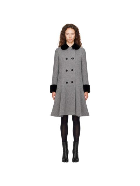 Comme des Garçons Comme des Garçons Gray Wool Nylon Tweed Fine Pattern Coat