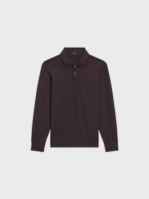 Theory Goris Long-Sleeve Polo Shirt in Light Bilen