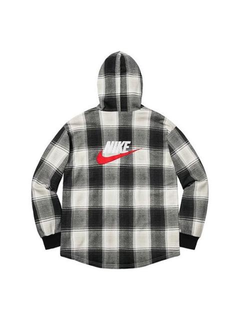 Supreme Supreme x Nike Plaid Hooded Sweatshirt 'Black' SUP-FW18-516