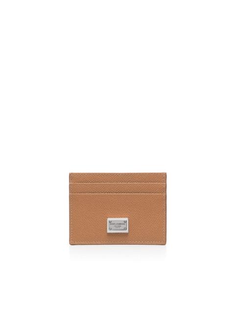 Dolce & Gabbana logo-plaque leather cardholder