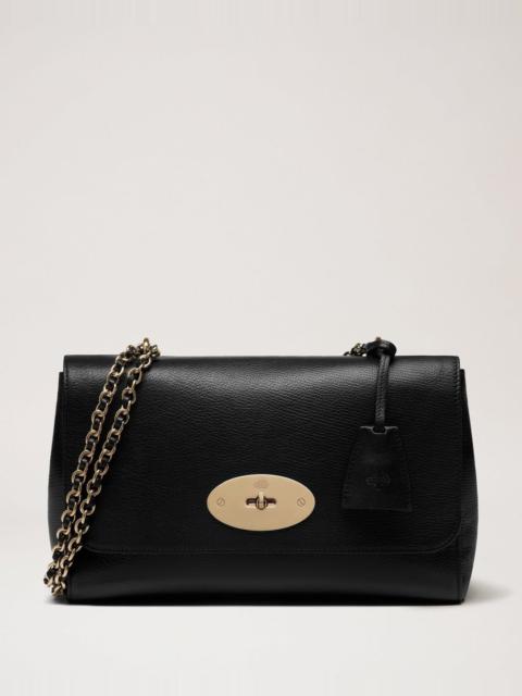 Medium Lily Black Glossy Goat Leather