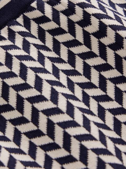 BODEN Jacquard Knitted Trousers-Geo Navy and Ivory Jacquard