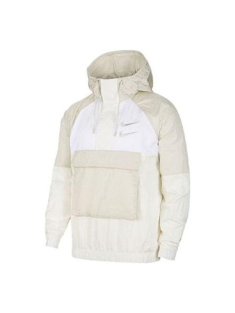 Nike Men's Nike As Nsw Swoosh Jkt Wvn Nfs Casual Sports Woven Jacket Autumn White DJ0477-072