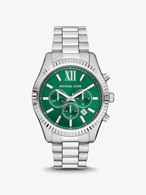 MICHAEL KORS Oversized Lexington Silver-Tone Watch