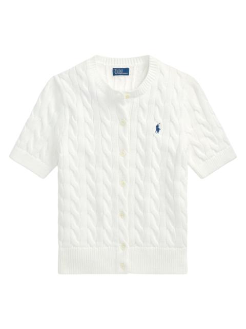 Polo Ralph Lauren Women's Cable-Knit Short-Sleeve Cardigan - White