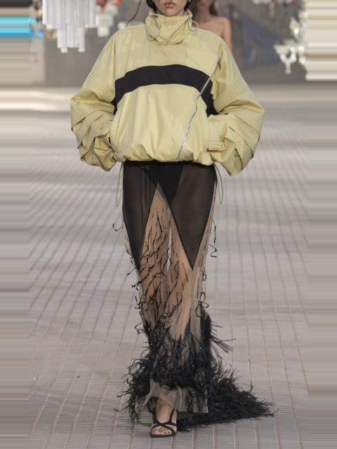 Feathered Fringed Gown black