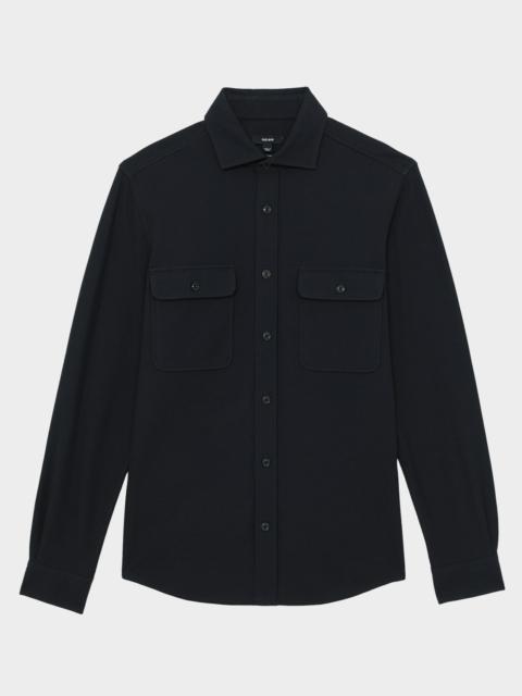 REISS Men's Forsithe Textured Twin Pocket Cotton-Blend Overshirt