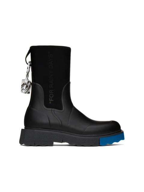 Off-White OFF-WHITE Sponge Rubber Rain Boot For Rainy Days Black Blue