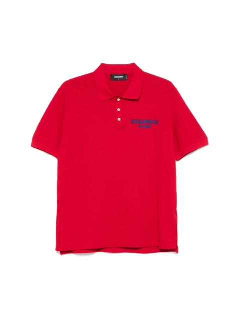 dyed logo-patch polo shirt