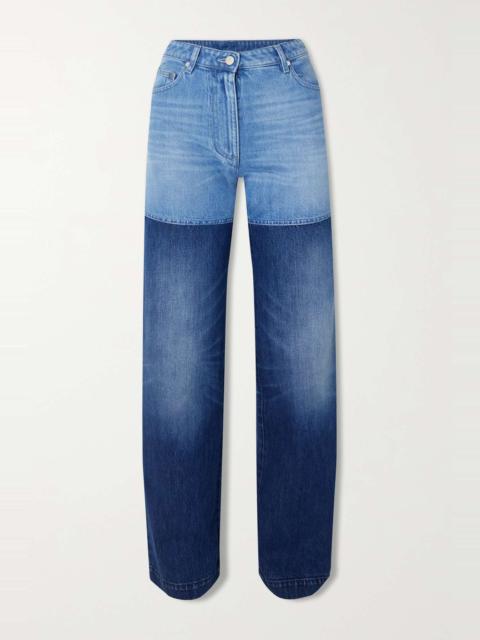 PETER DO Two-tone organic high-rise straight-leg jeans