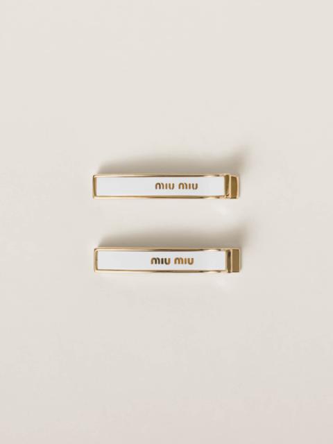 Miu Miu Enameled metal hair clips