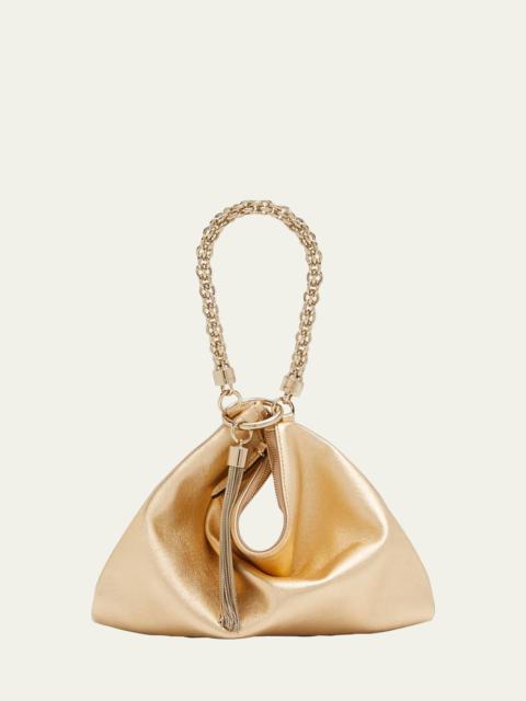 Callie Metallic Chain Top-Handle Bag