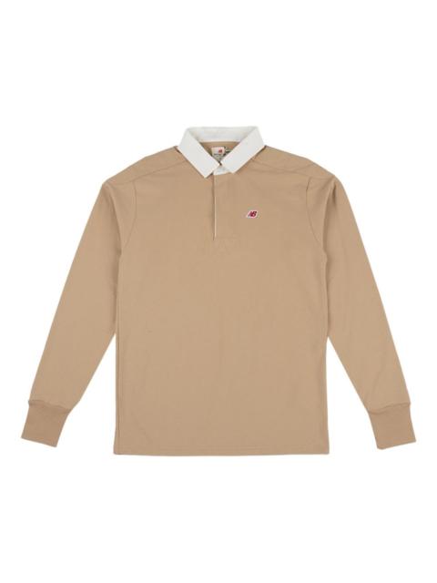 New Balance ribbed cuffs cotton polo shirt