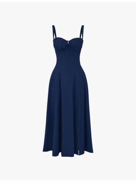 House of CB Carmen sleeveless cotton-blend midi dress