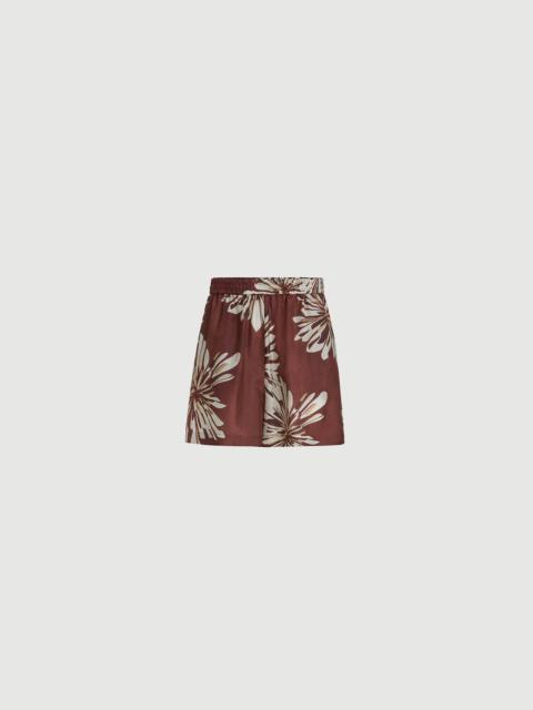 Brunello Cucinelli Silk bloom print pongee shorts