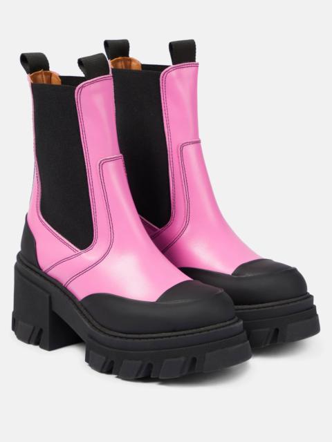 GANNI Leather Chelsea ankle boots