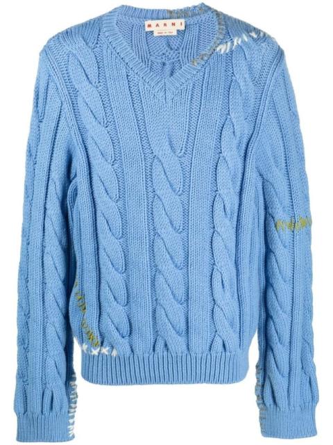 Marni cable-knit virgin wool jumper